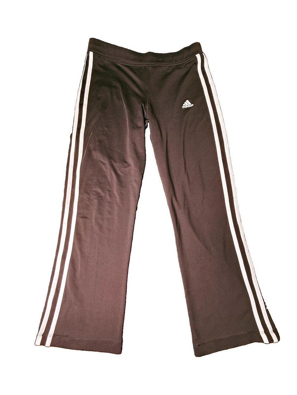 adidas ClimaLite Women's Track Pants Black White 3-Stripe Size M Regular